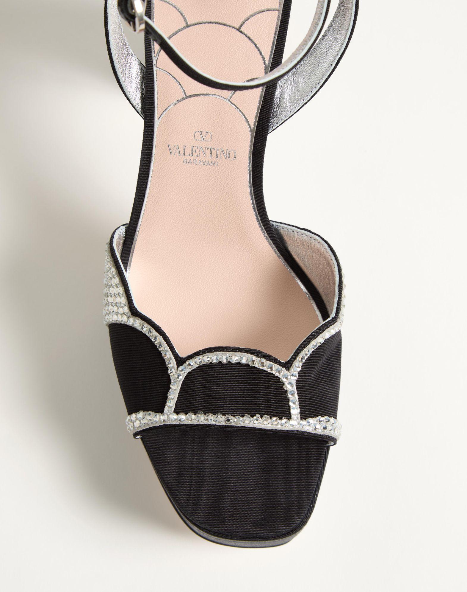 Bowow Platform Sandal In Moiré Fabric With Crystals 115Mm Product Image