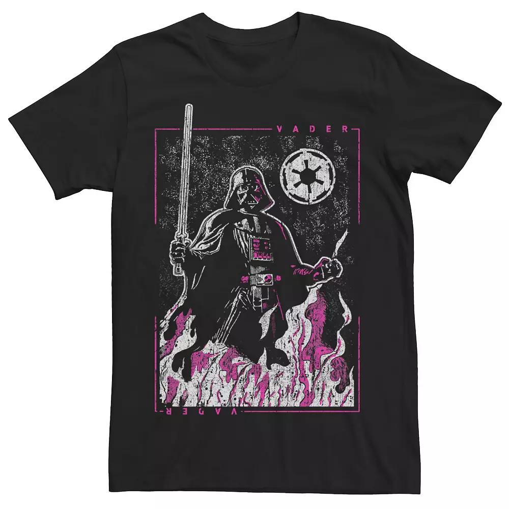 Men's Star Wars Darth Vader Empire Emblem Pink Flame Portrait Tee,  Product Image