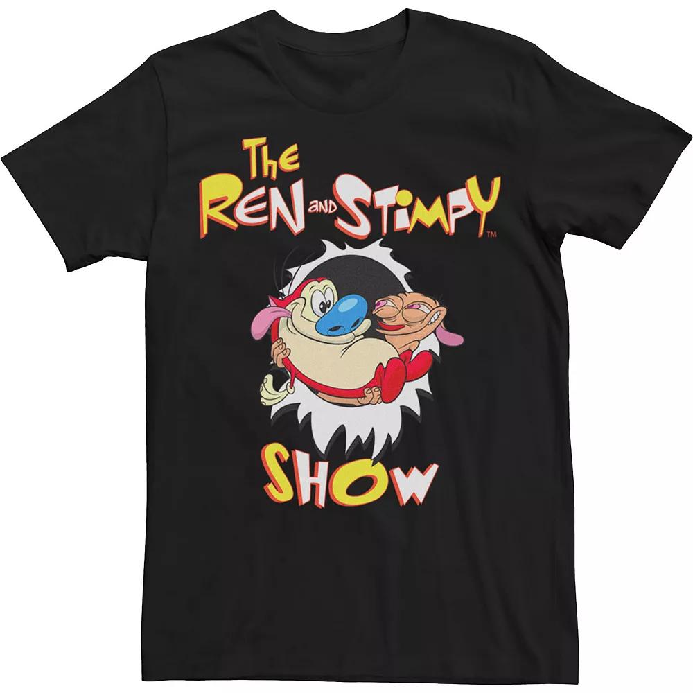 Big & Tall Nickelodeon Ren And Stimpy Show Intro Tee, Men's, Size: 3XL Tall, Black Product Image