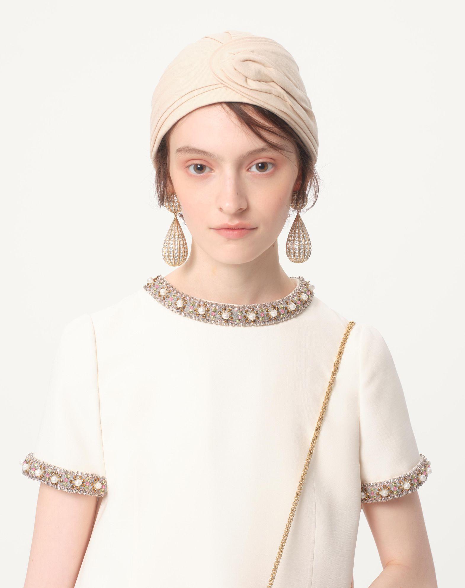 Embroidered Crepe Couture Short Dress Product Image