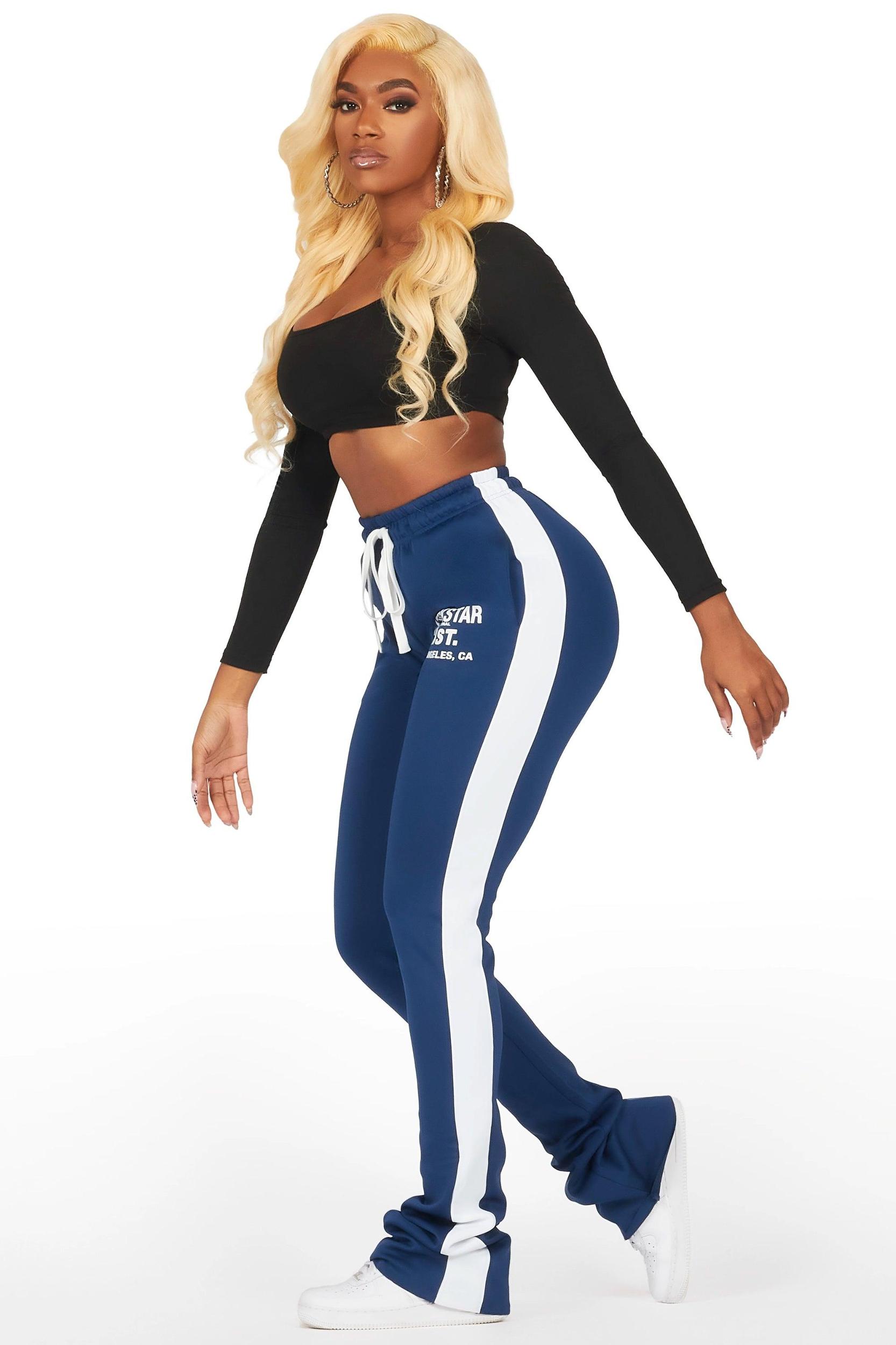 Savannah Navy Super Stacked Track Pant Female Product Image