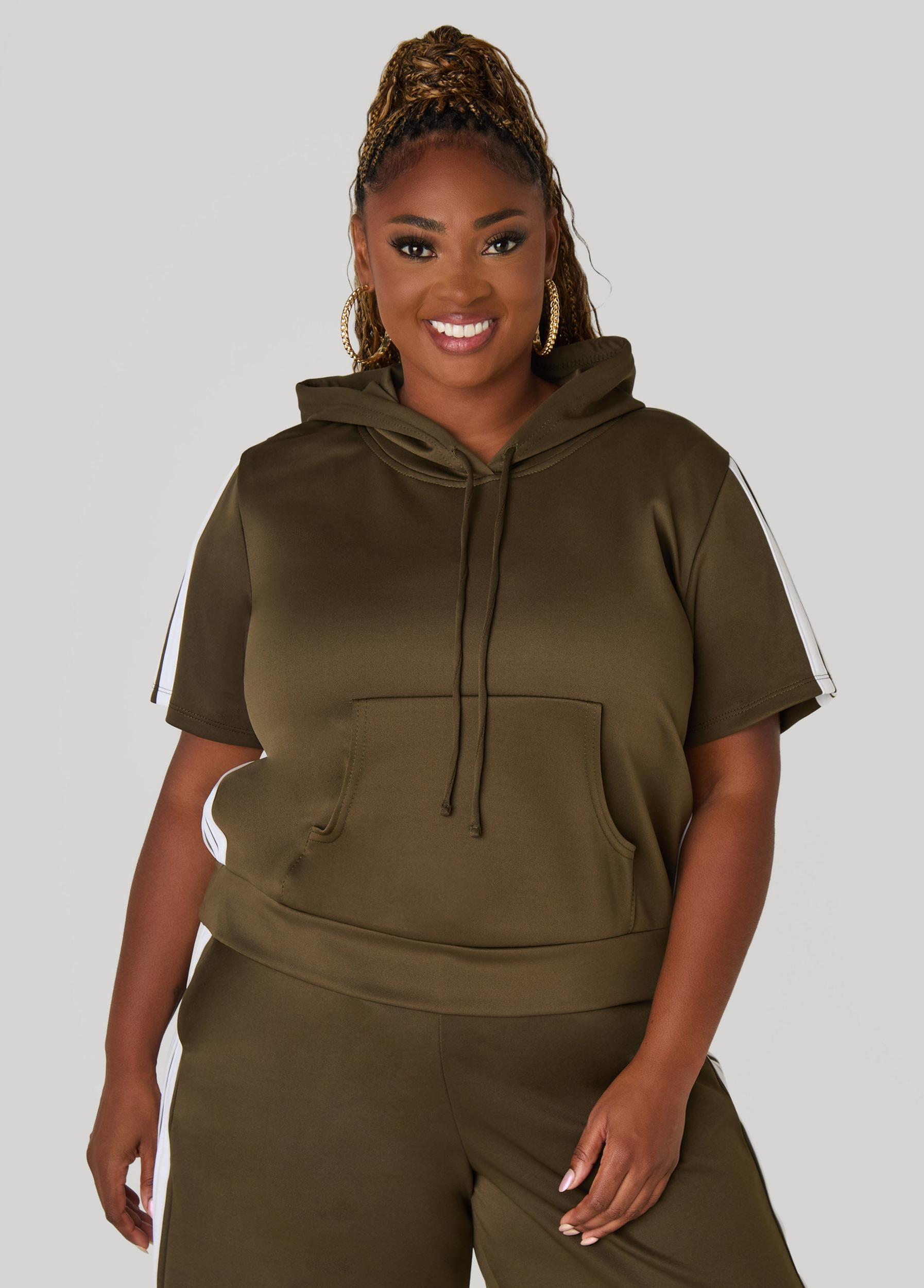 Hooded Stripe Trimmed Pullover Product Image