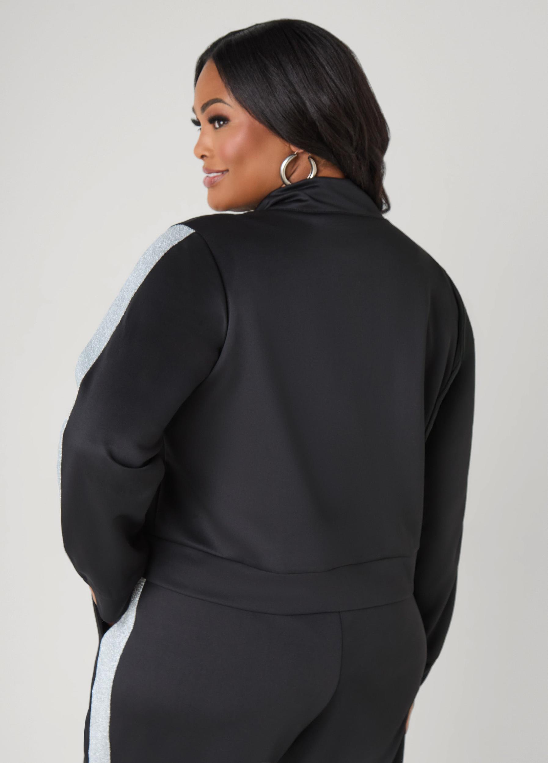 Metallic Paneled Track Jacket Product Image