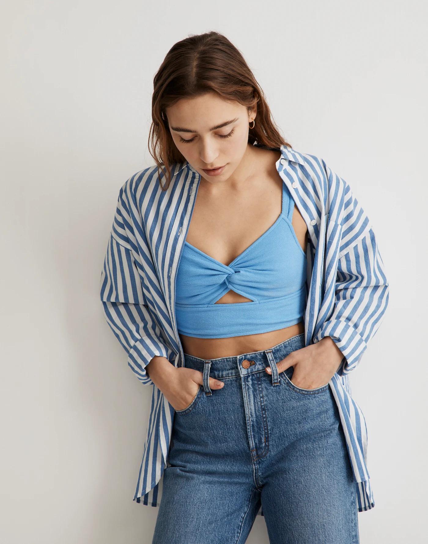 Cutout Knot-Front Crop Tank Top Product Image