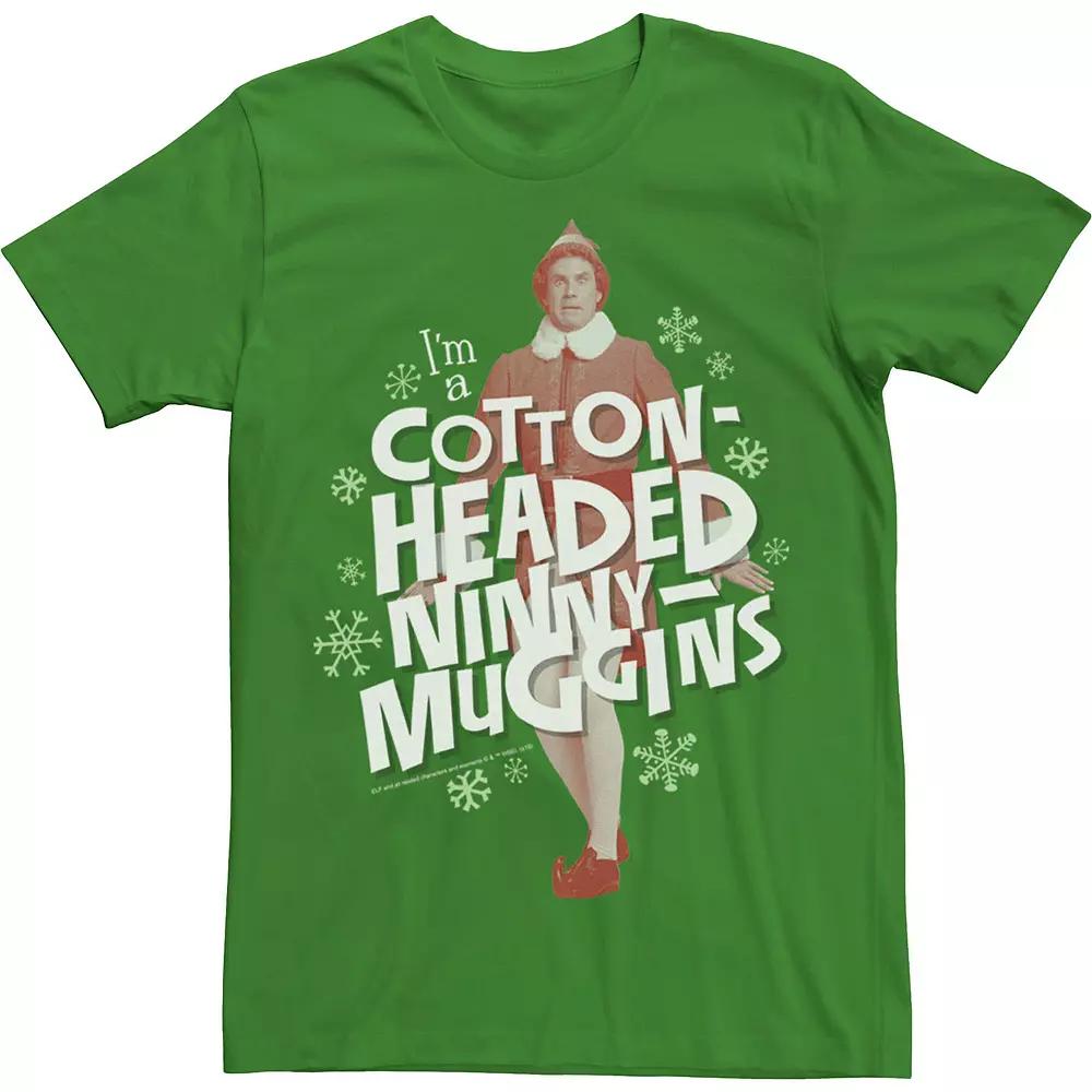 Men's Elf Buddy Cotton Headed Ninny Muggins Snowflake Poster Tee,  Product Image