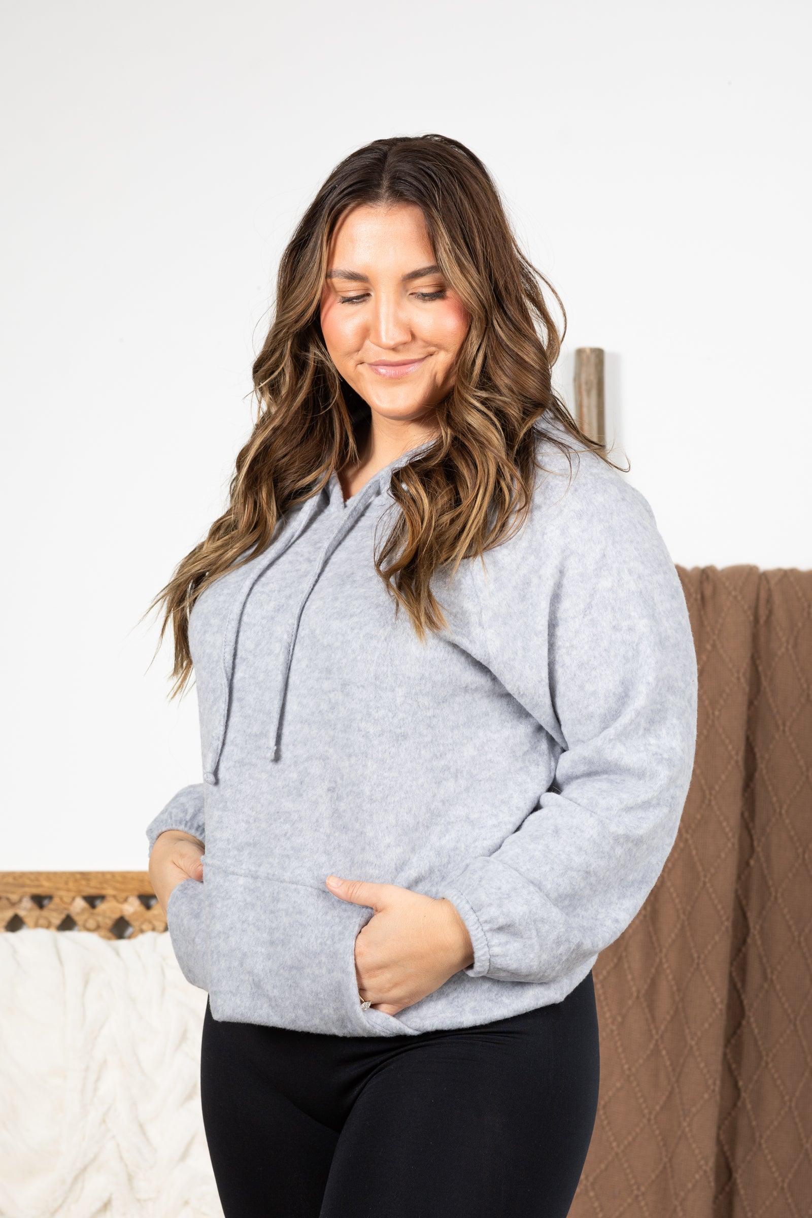 Brushed Hacci Melange Hoodie Sweater Product Image