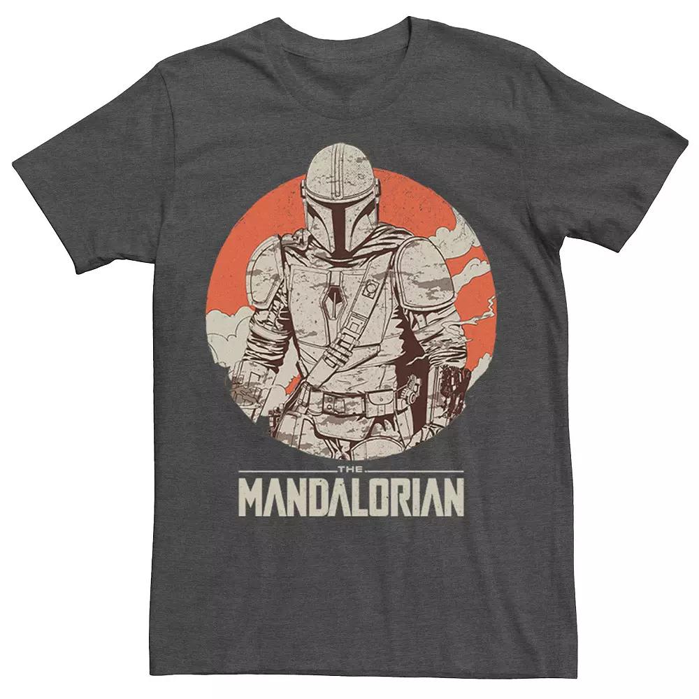 Men's Star Wars The Mandalorian Orange Sun Portrait Tee,  Product Image