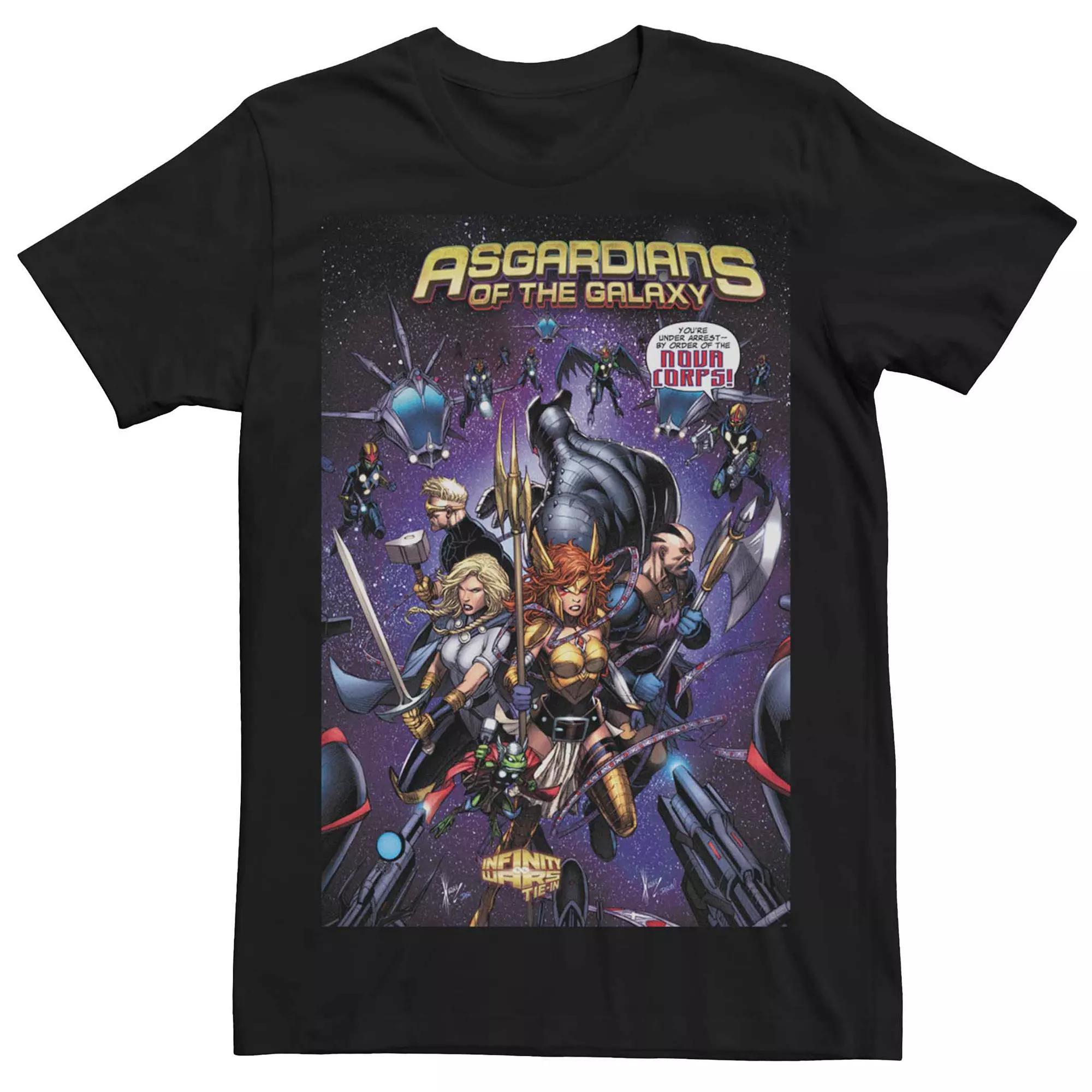 Men's Marvel Asgardians Of The Galaxy Nova Corps Comic Cover Tee,  Product Image