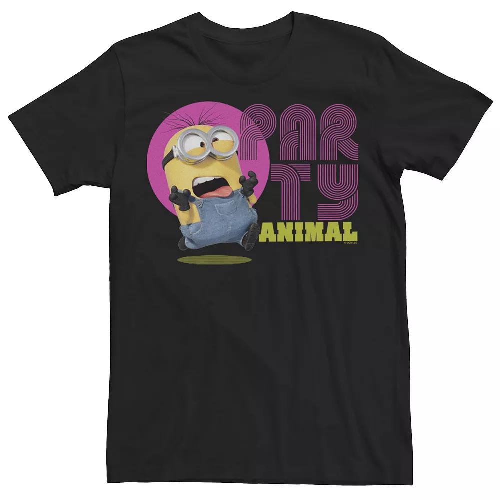 Men's Minions 2 Party Animal Crazy Minion Portrait Tee, Size: XXL, Black Product Image