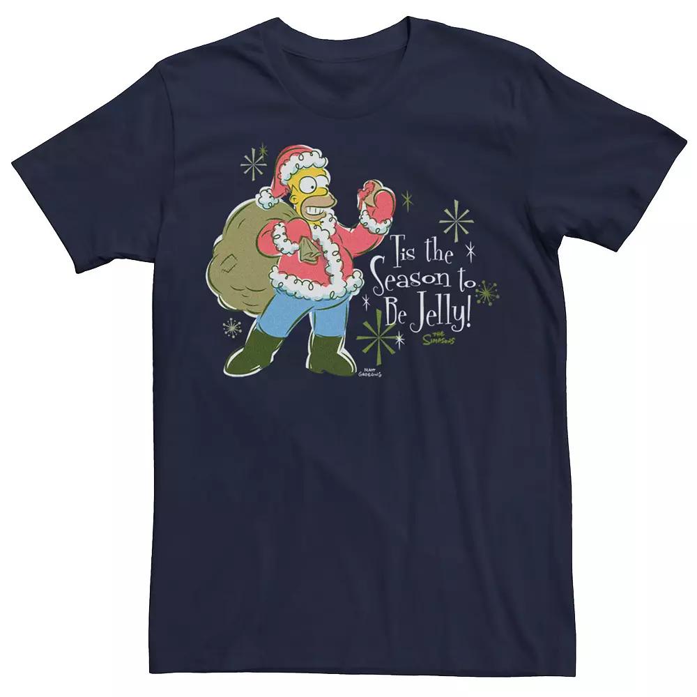 Men's The Simpsons Homer Tis The Season To Be Jelly Graphic Tee, Size: Large, Blue Product Image