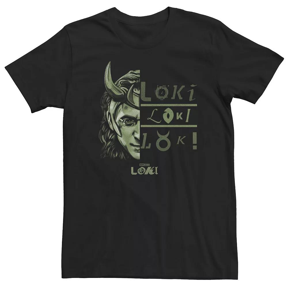 Big & Tall Marvel Loki Split Portrait Logo Tee, Boy's,  Product Image