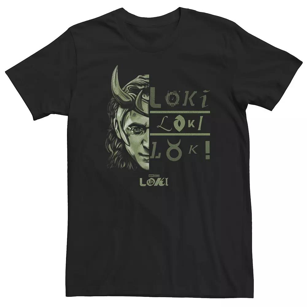 Big & Tall Marvel Loki Split Portrait Logo Tee, Boy's,  Product Image