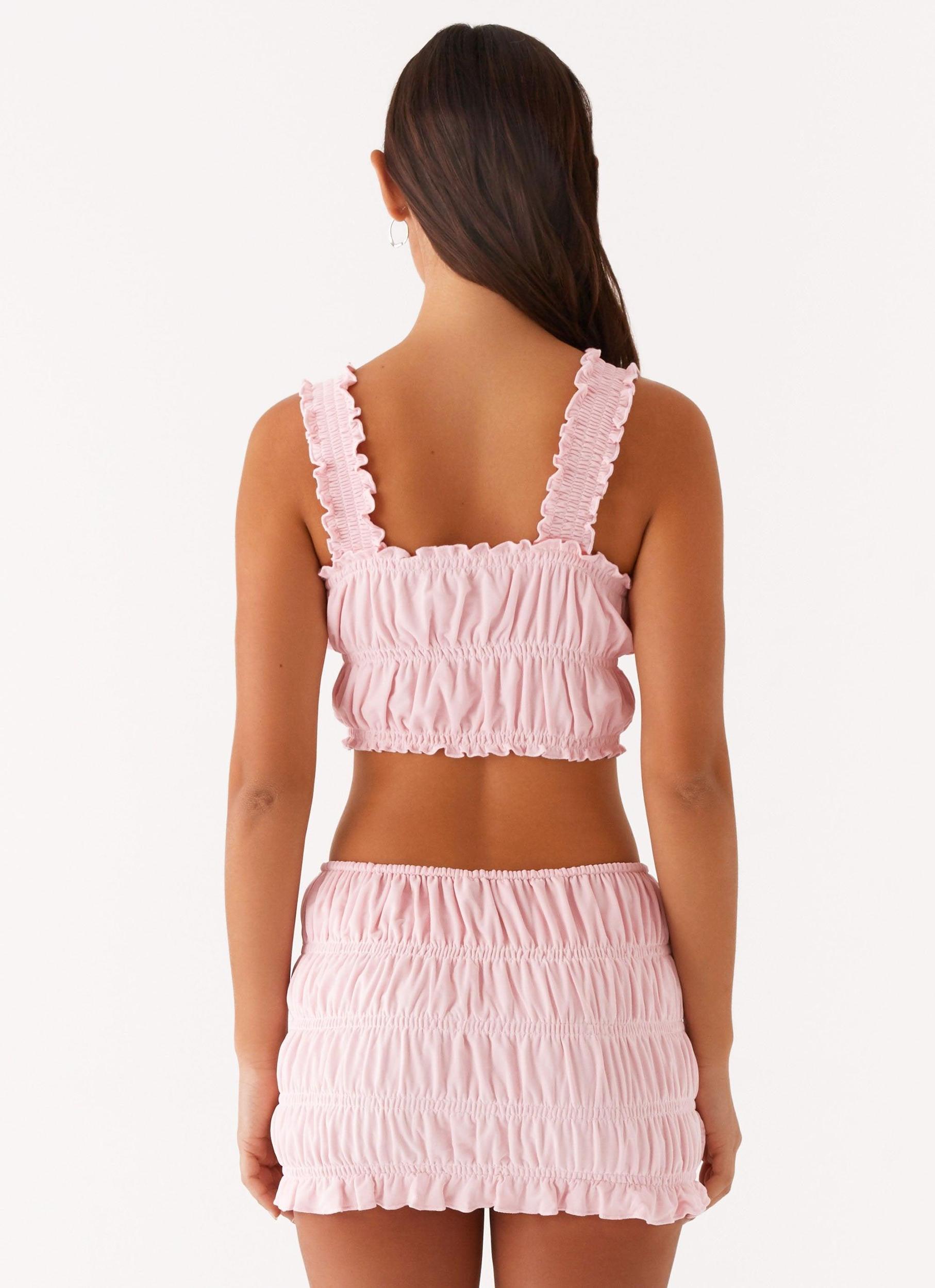Off By Heart Shirred Top - Blush Product Image