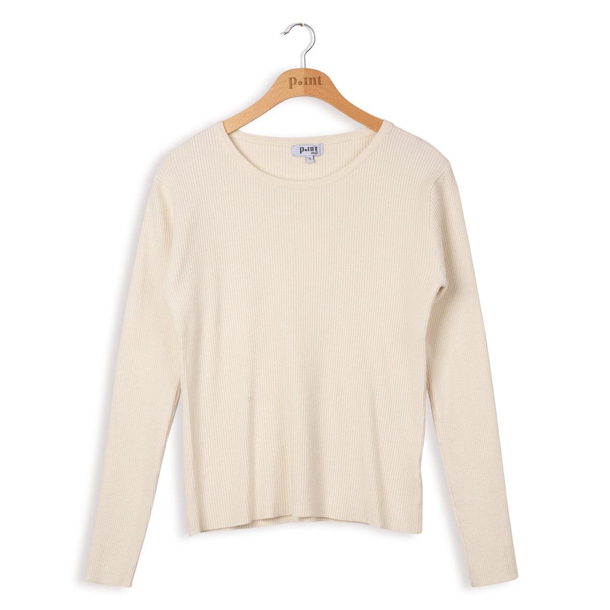 Point Rib Knit Crew Top Product Image