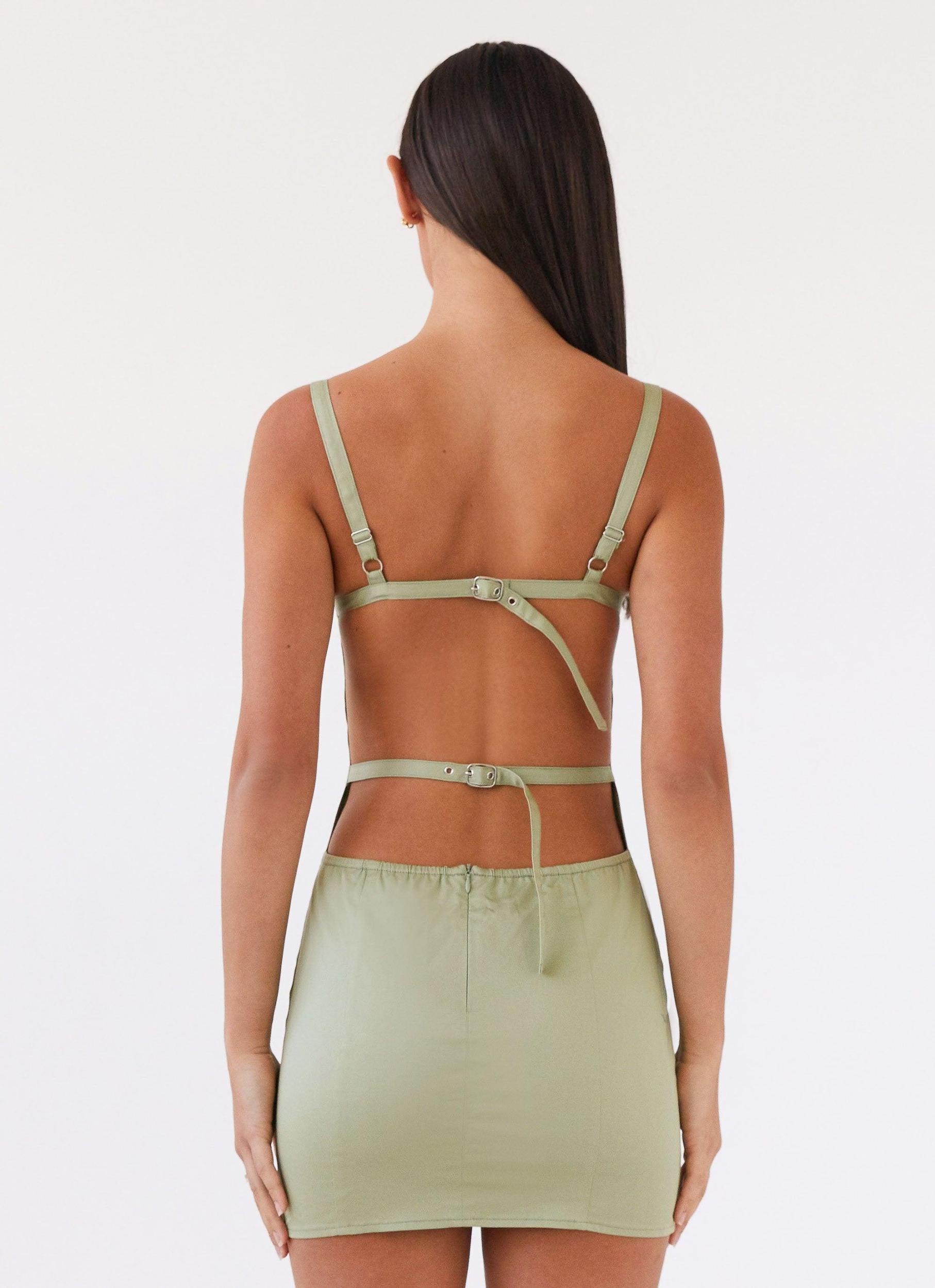 Naomi Backless Mini Dress - Sage Product Image