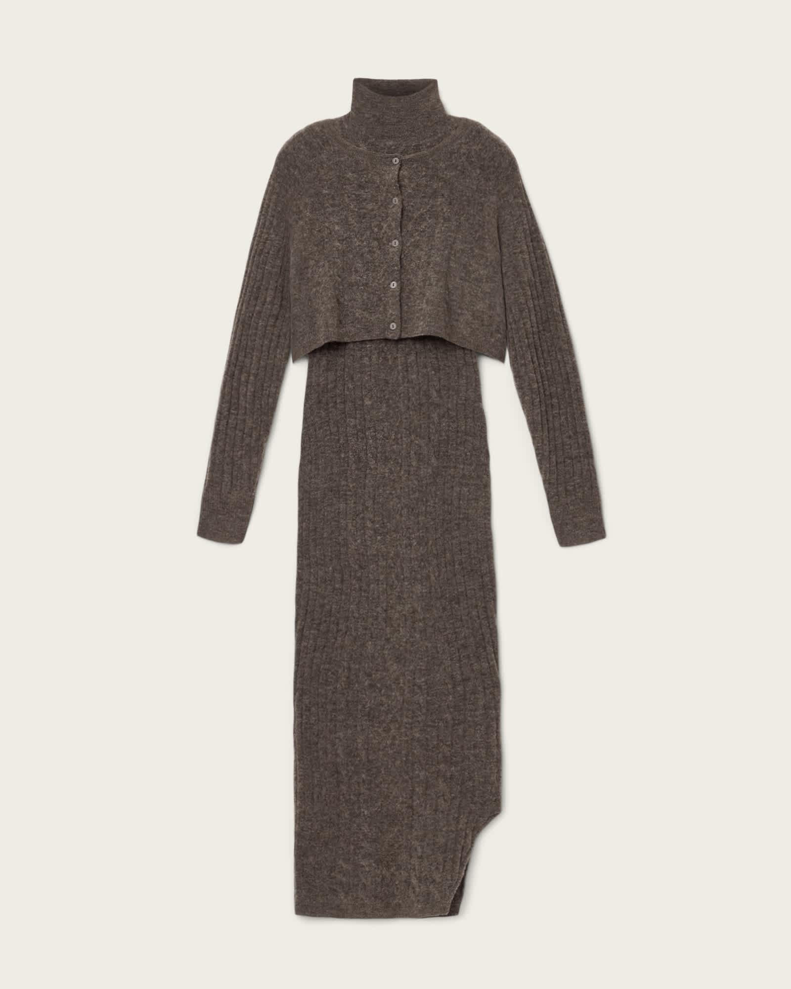Sabine 2-in-1 Maxi Dress Fawn Brown | ALLSAINTS US Product Image