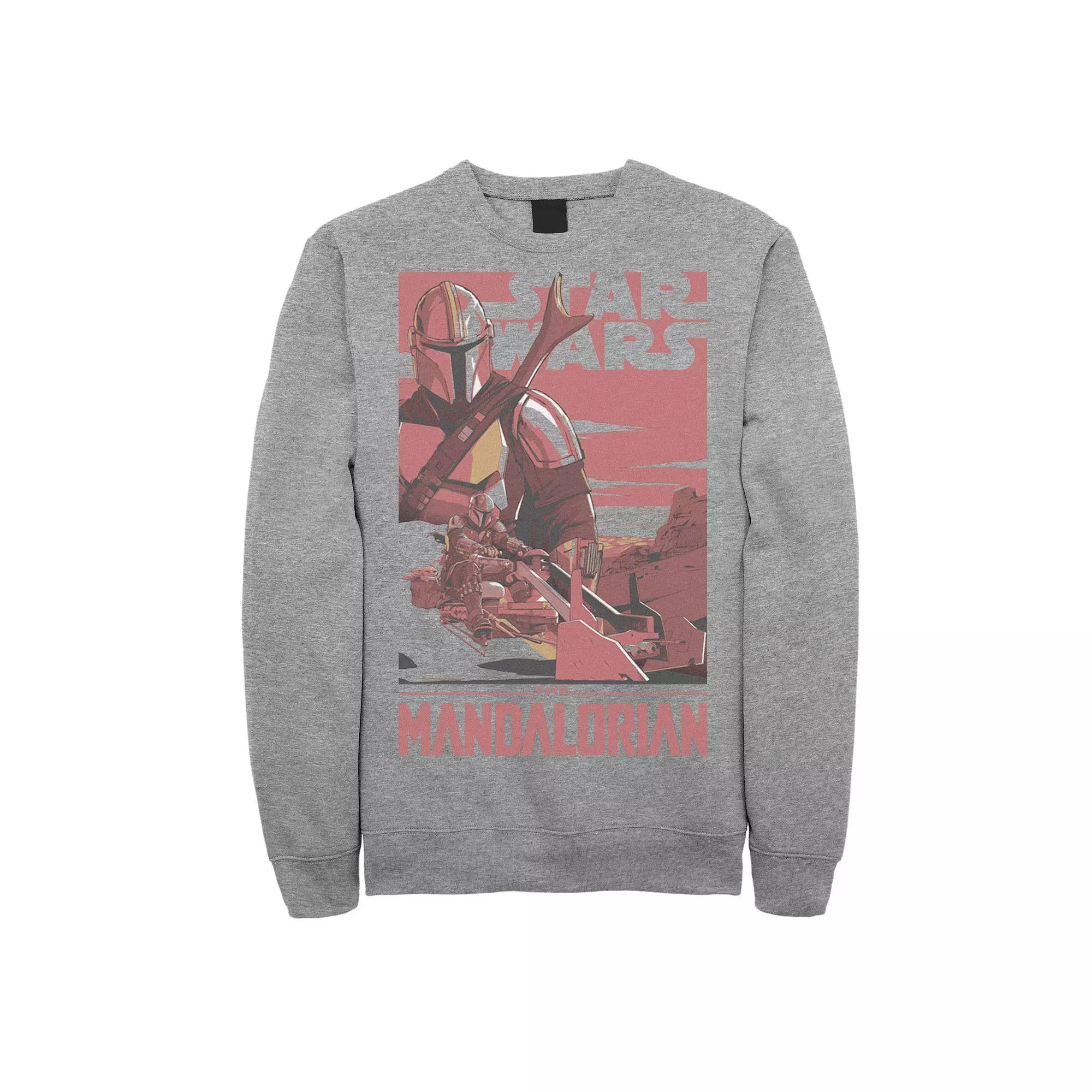 Men's Star Wars The Mandalorian Red Hue Poster Sweatshirt,  Product Image
