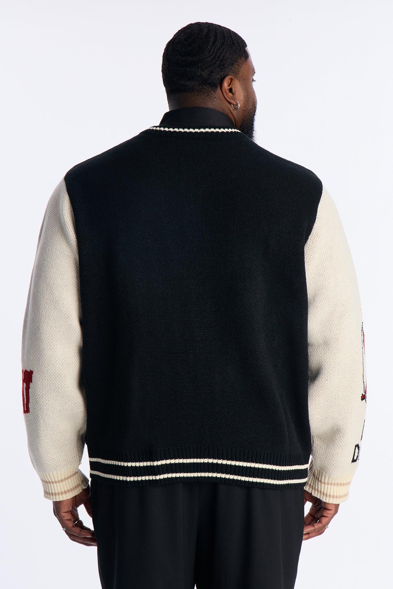 Teebi Mashup Stamped Cardigan - Black Male Product Image
