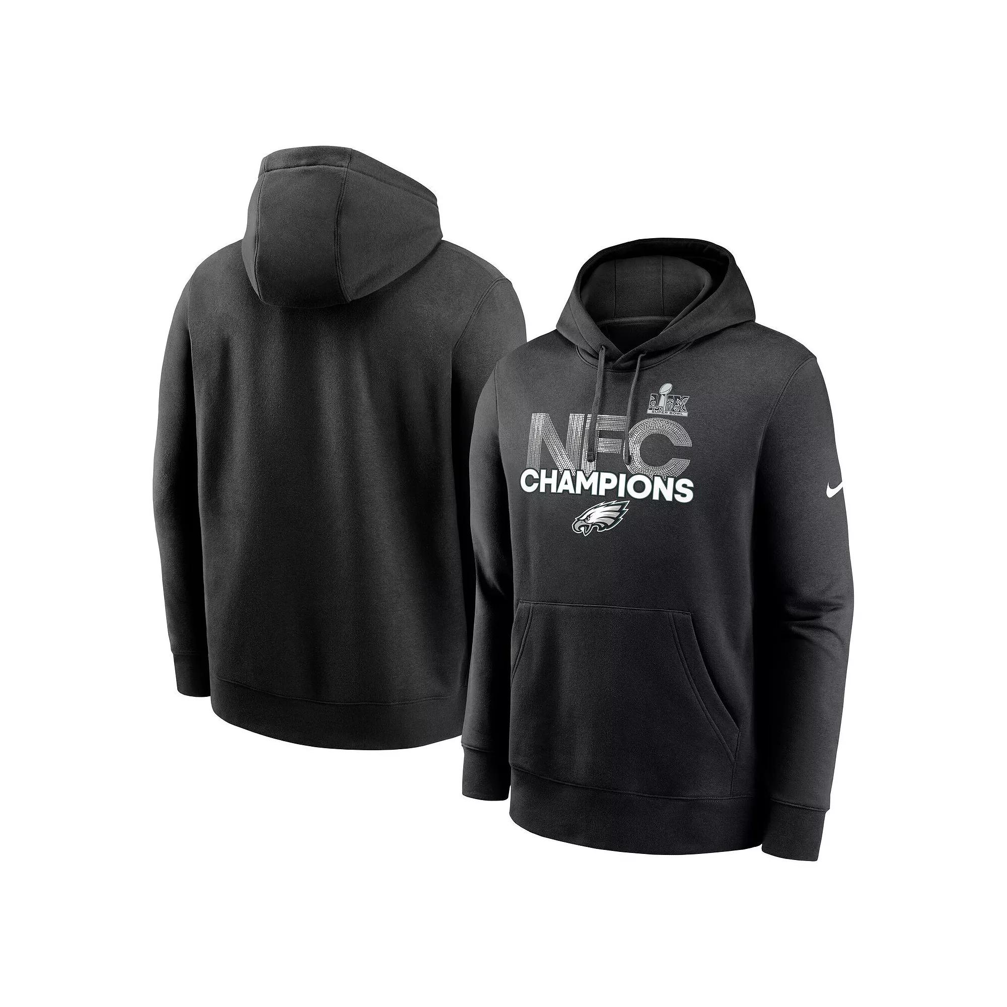 Men's Nike  Black Philadelphia Eagles 2024 NFC Champions Fleece Pullover Hoodie, Size: XL Product Image