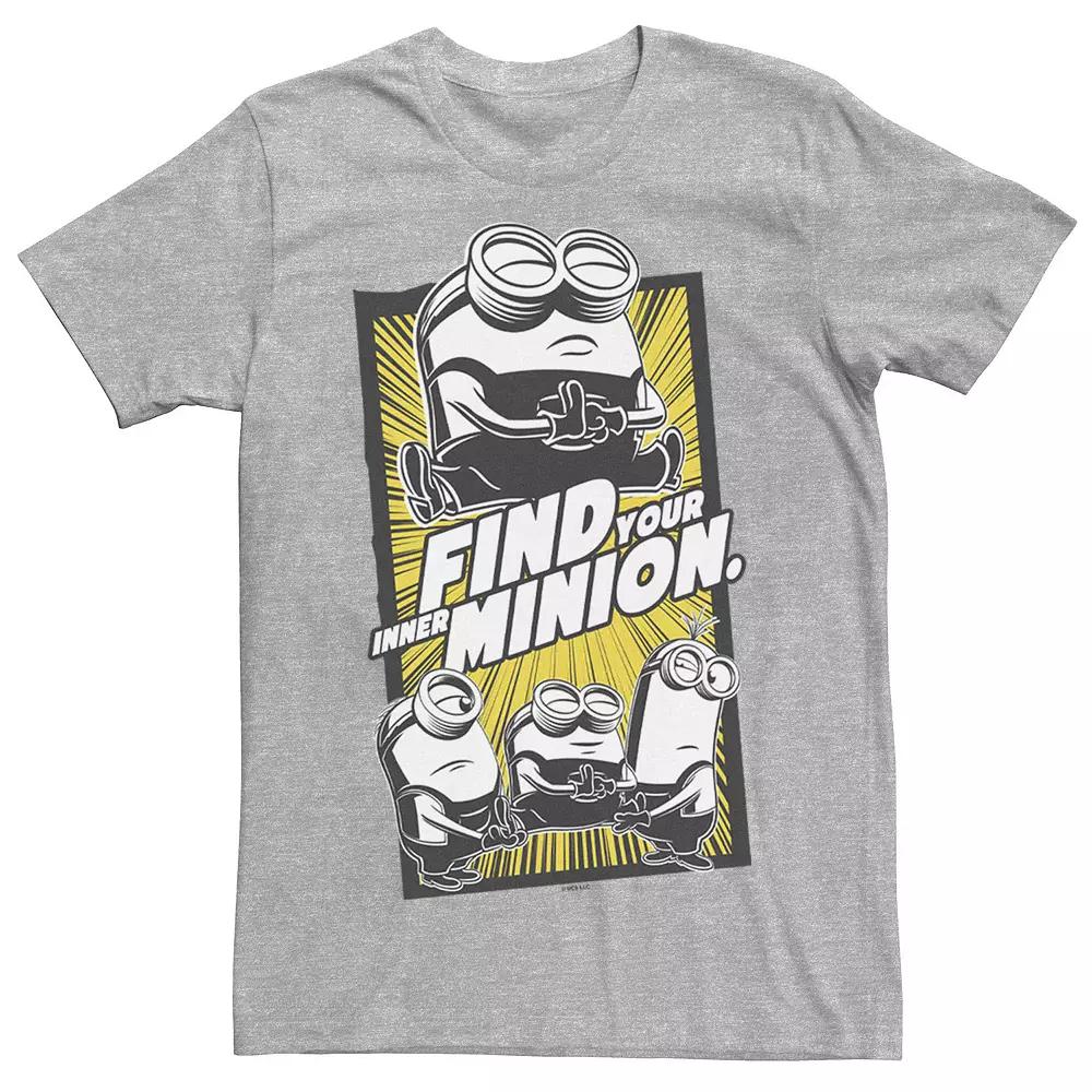 Men's Minions 2 Find Your Inner Minion Poster Tee, Size: XS, Athletic Grey Product Image