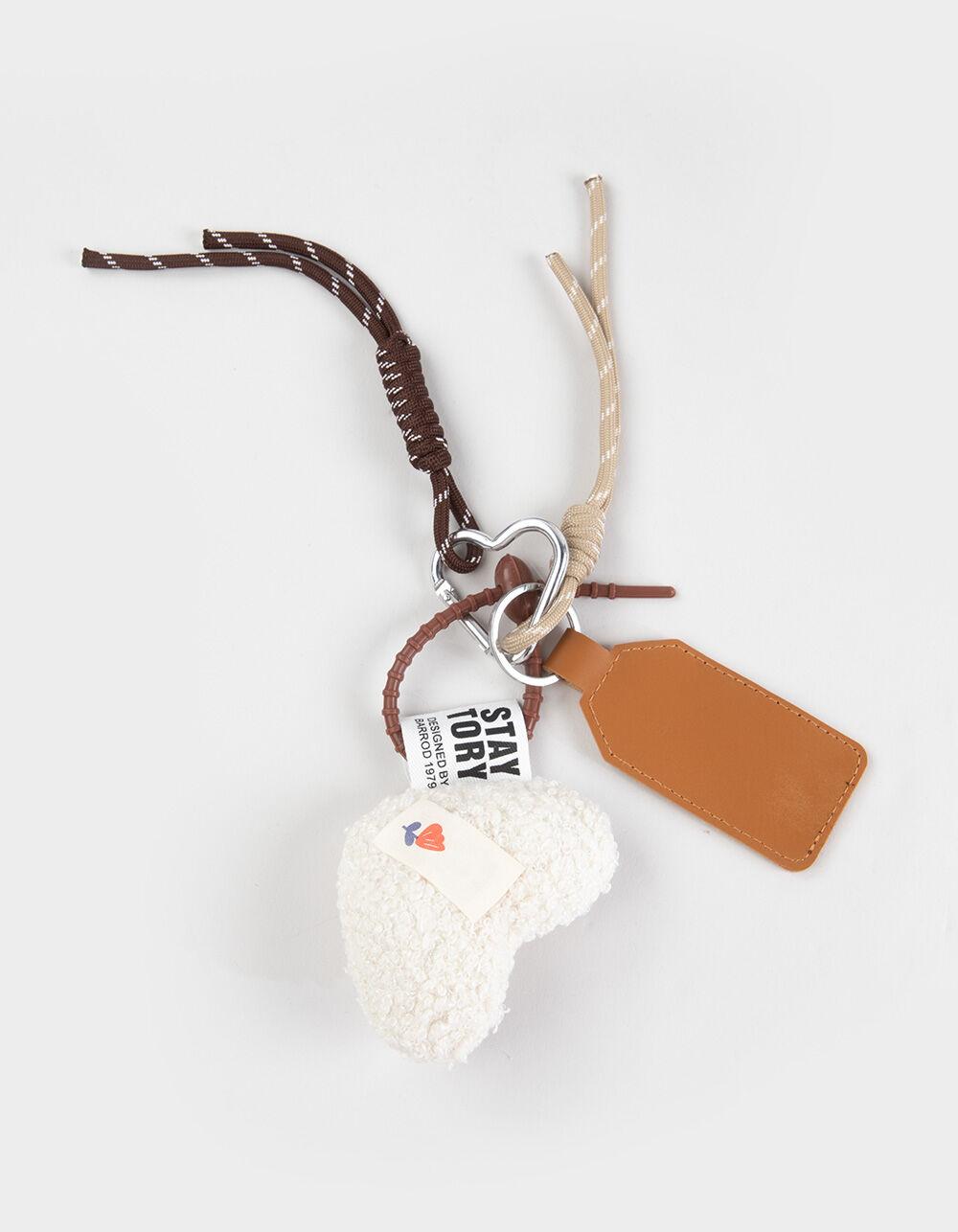 FULL TILT Sherpa Plush Heart Bag Charm - MULTI Product Image