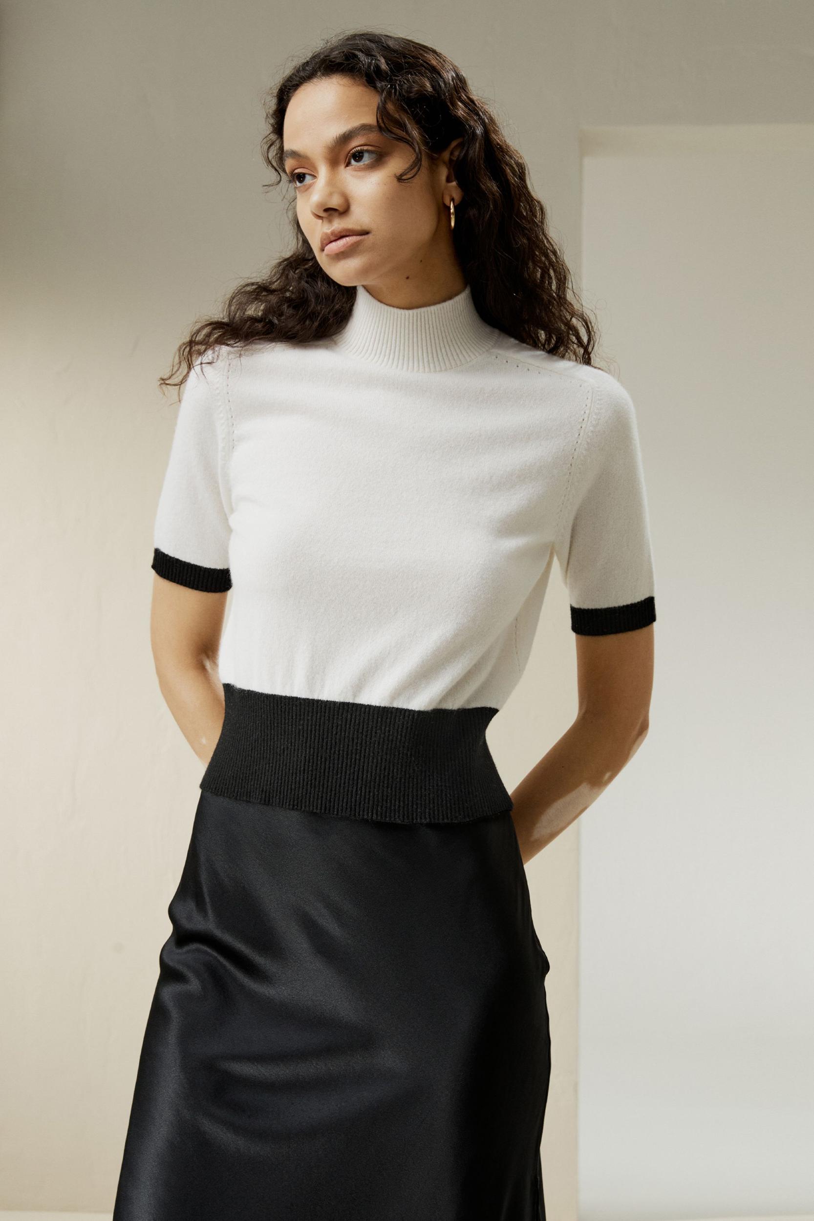 Gemini Mock Neck Cashmere Shirt Product Image