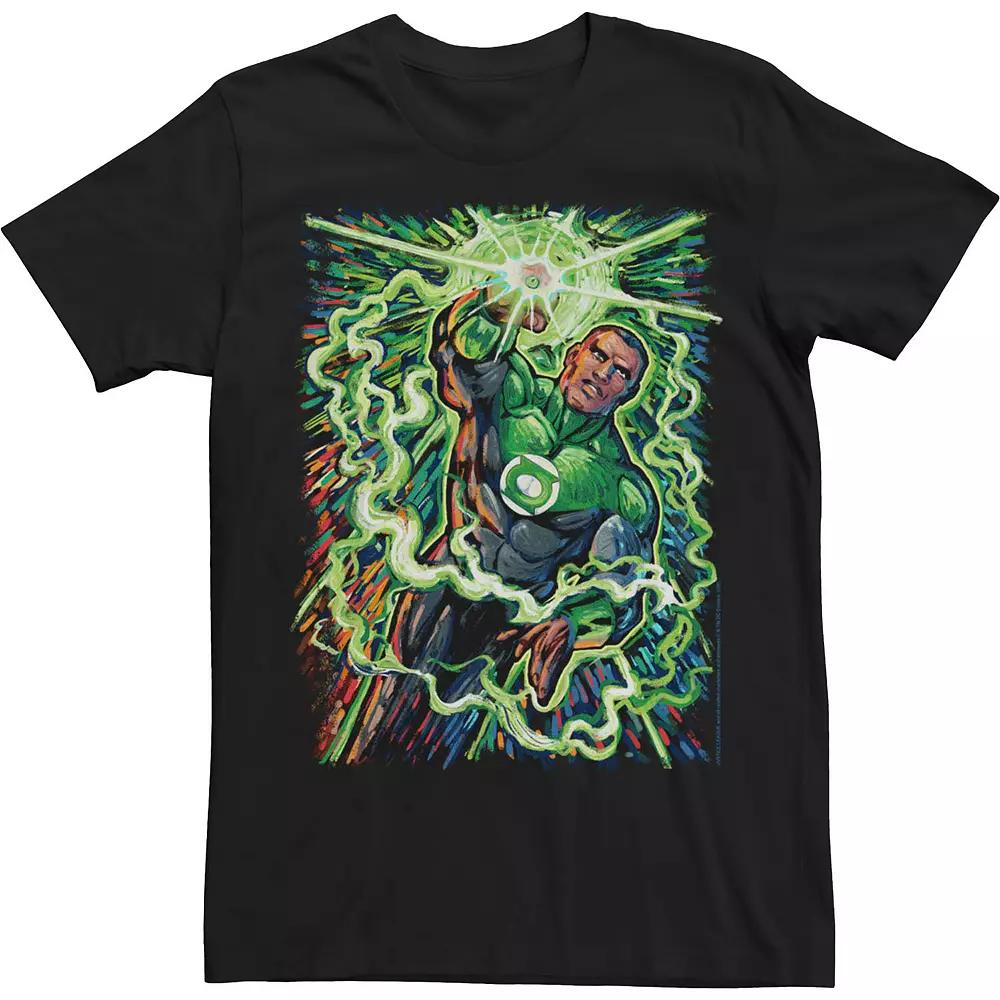 Men's Justice League John Stewart Lantern Paint Poster Tee,  Product Image
