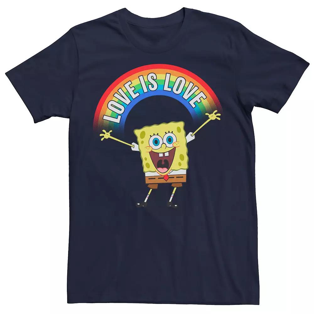 Adult SpongeBob SquarePants Pride Love Is Love Rainbow Tee, Men's,  Product Image