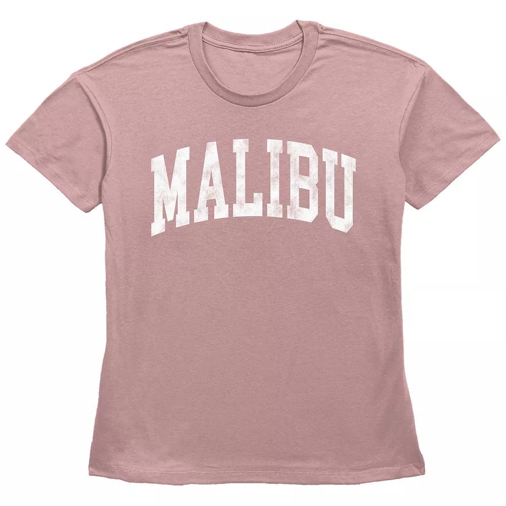 Women's Fifth Sun "Malibu" Distressed Collegiate Text Short Sleeve Graphic Tee, Girl's,  Product Image