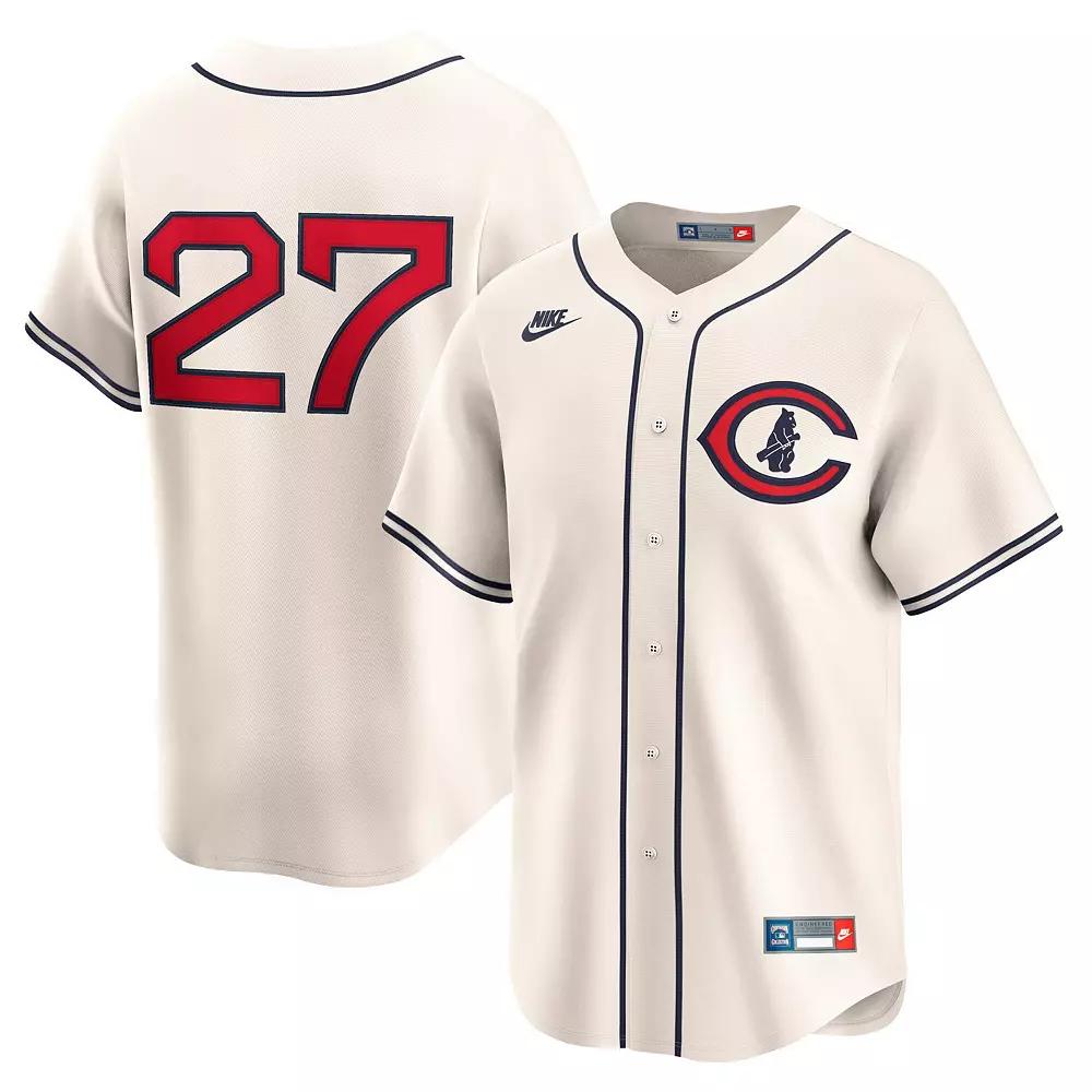 Men's Nike Seiya Suzuki Cream Chicago Cubs Throwback Cooperstown Collection Limited Jersey, Size: 4XL, Beige Product Image
