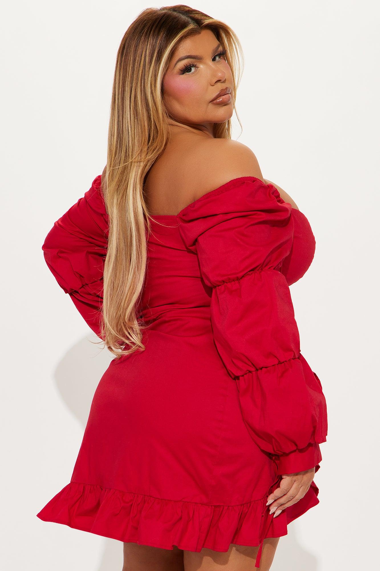 Miranda Poplin Mini Dress - Red Product Image