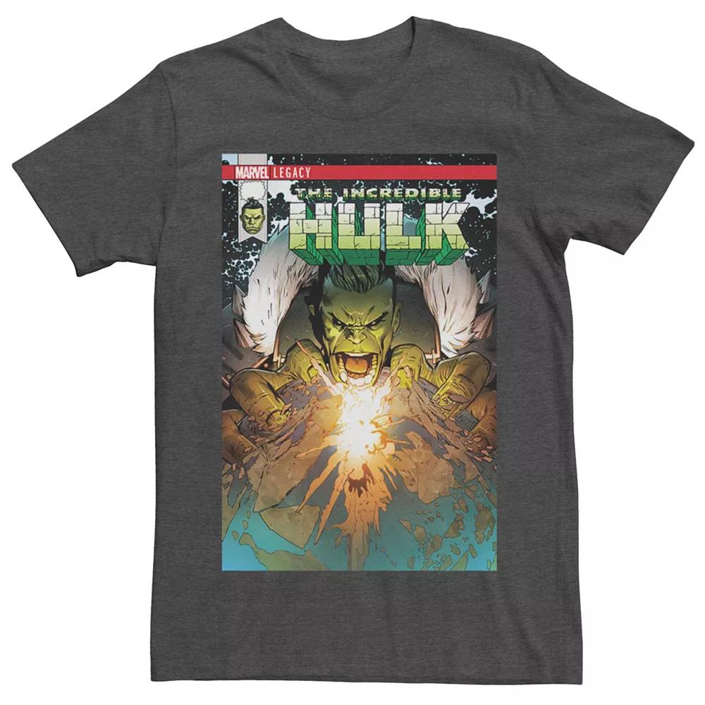 Men's Marvel The Incredible Hulk Planet Grab Comic Cover Graphic Tee, Size: XL, Grey Heather Product Image