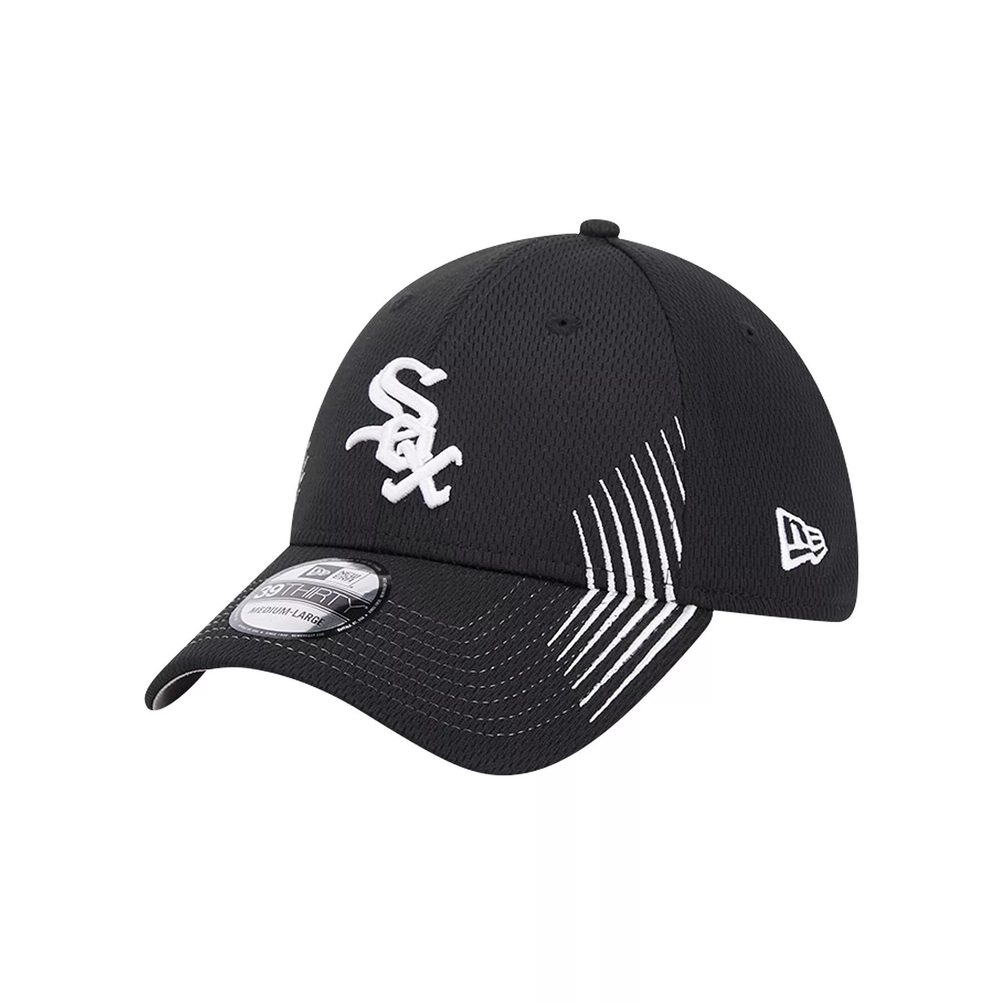Men's New Era Black Chicago White Sox Active Dash Mark 39THIRTY Flex Hat,  Product Image