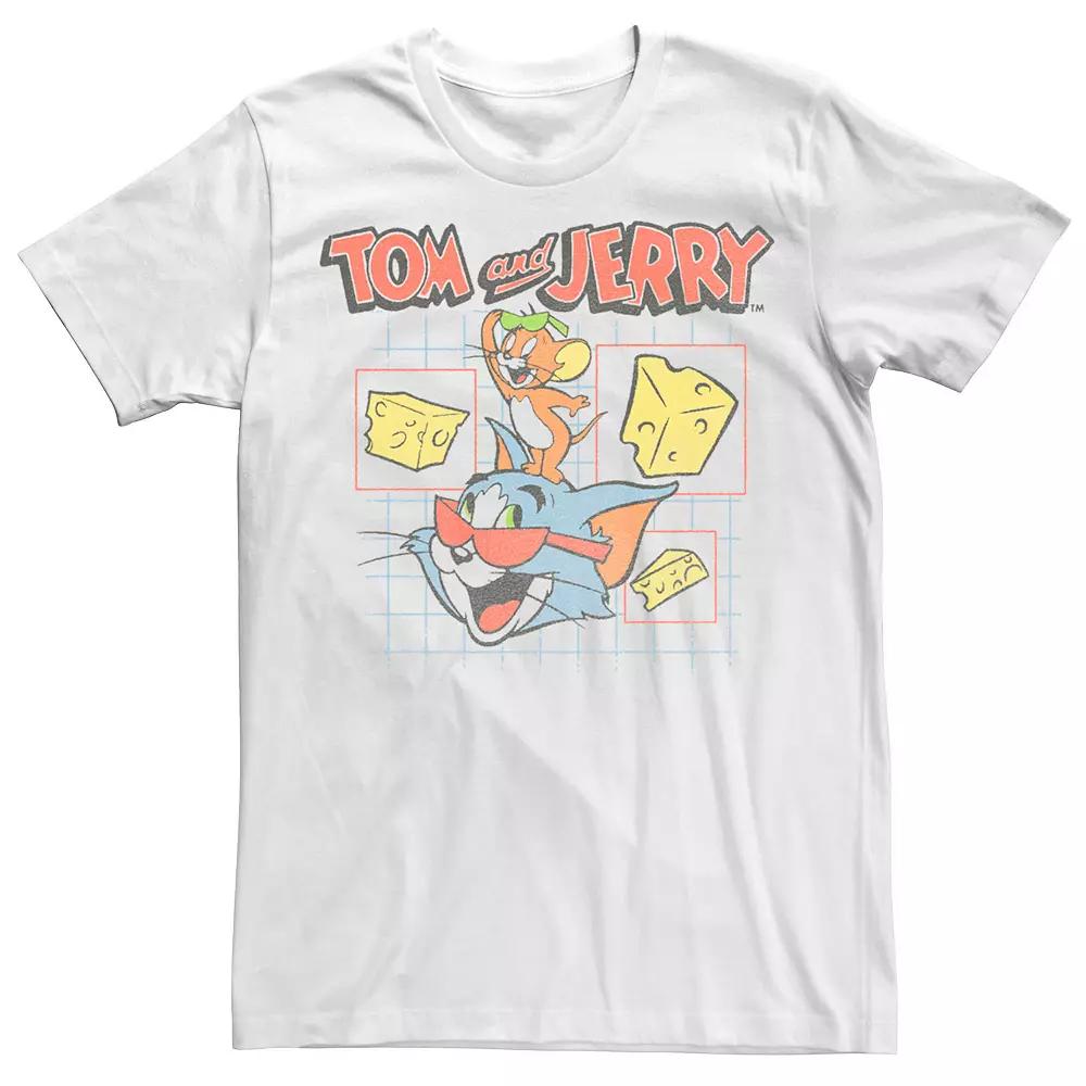 Men's Tom And Jerry With Glasses And Cheese Tee,  Product Image