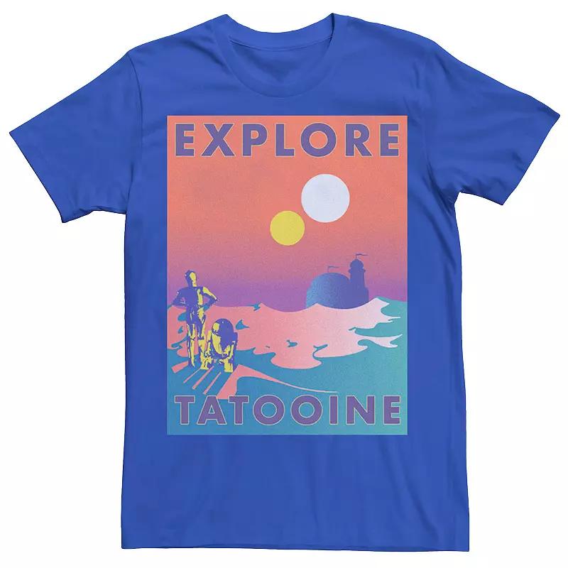 Men's Star Wars Explore Tatooine Faded Retro C-3PO & R2-D2 Poster Tee,  Product Image
