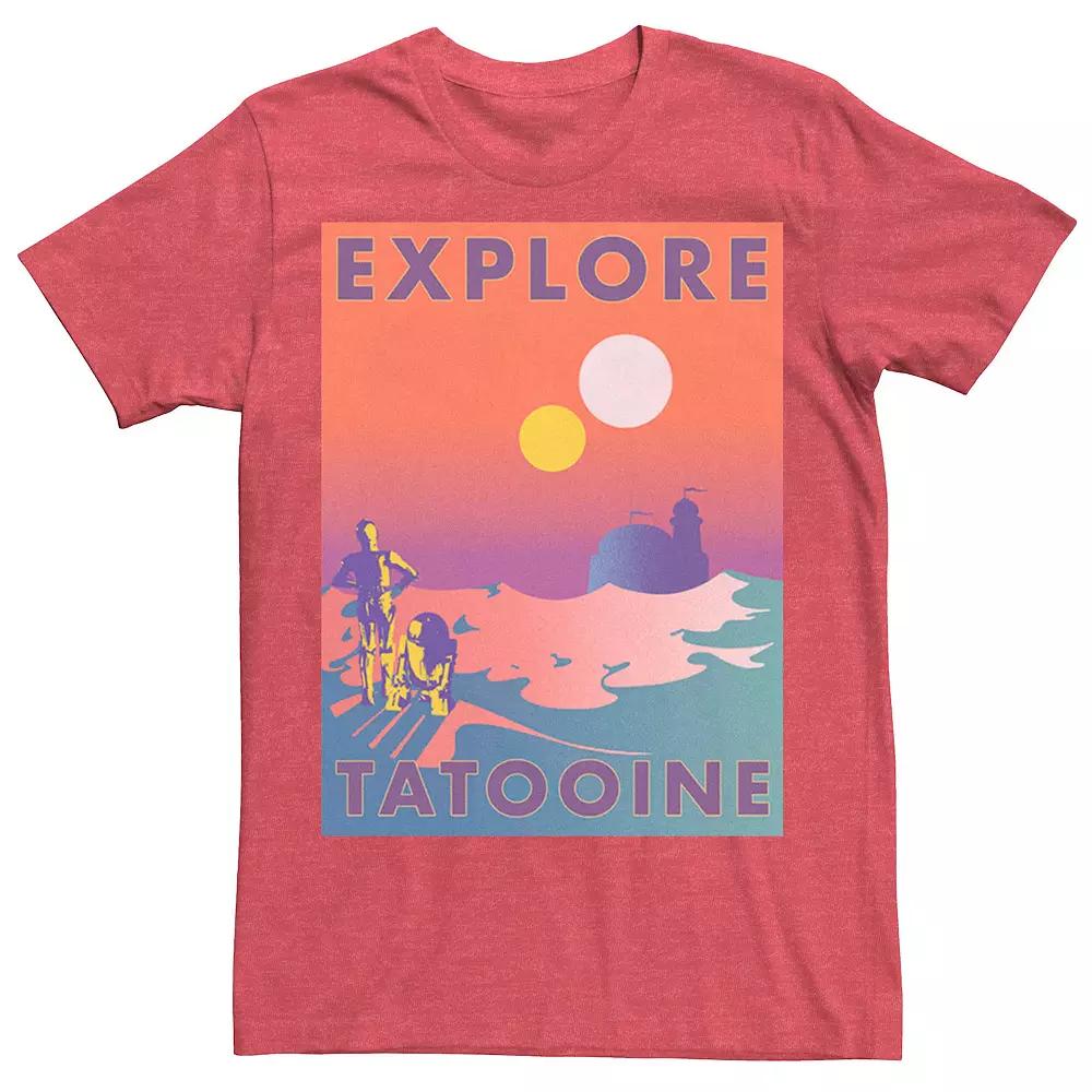 Men's Star Wars Explore Tatooine Faded Retro C-3PO & R2-D2 Poster Tee,  Product Image