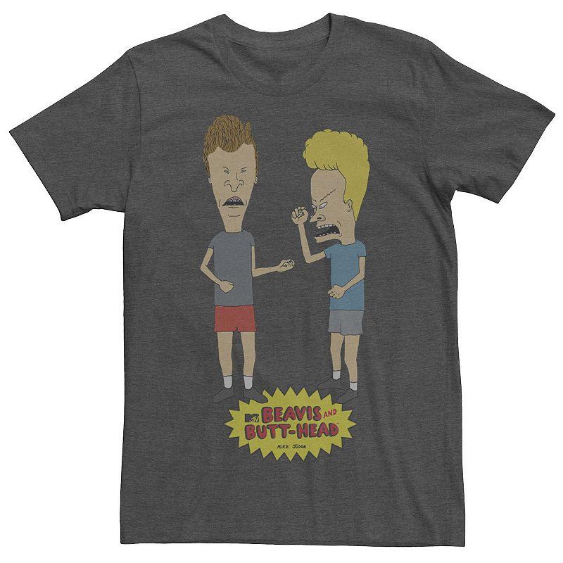 Men's Beavis and Butthead Patterns Rule Distressed Portrait Tee,  Product Image