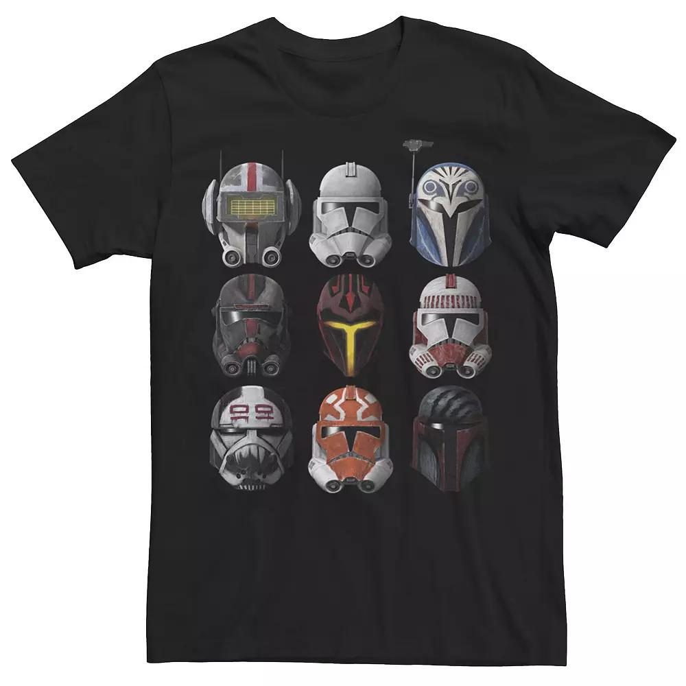 Big & Tall Star Wars: The Clone Wars Clone Helmets Tee, Men's, Size: 4XL, Black Product Image
