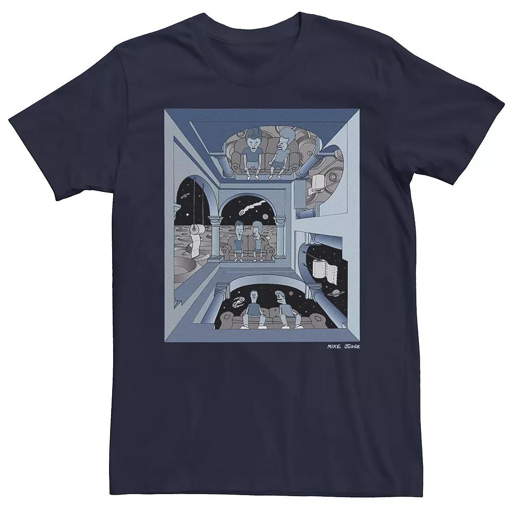 Men's Beavis And Butthead Escher Short Sleeve Tee, Size: Medium, Blue Product Image