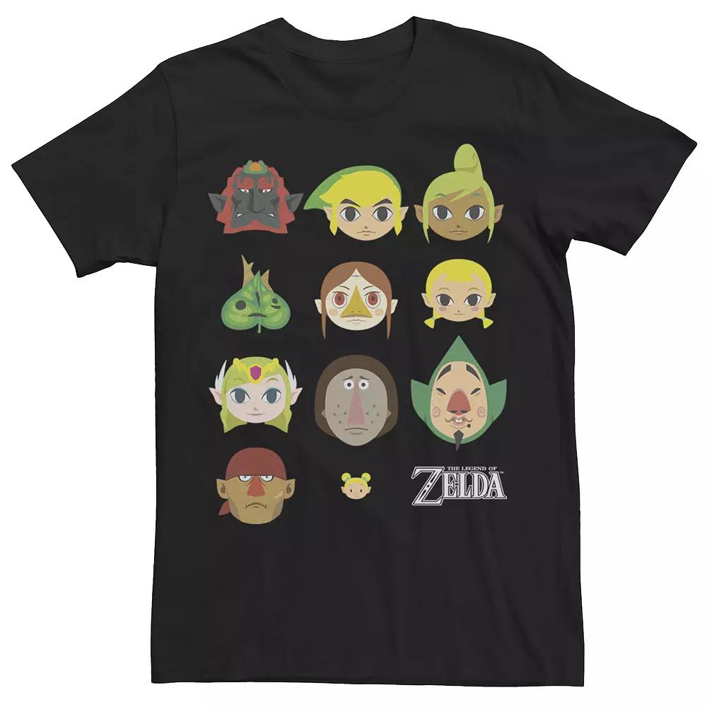 Men's Nintendo Legend of Zelda Simple Character Faces Tee,  Product Image