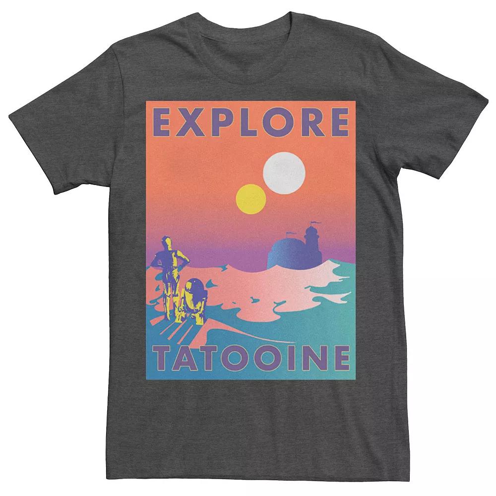 Men's Star Wars Explore Tatooine Faded Retro C-3PO & R2-D2 Poster Tee,  Product Image