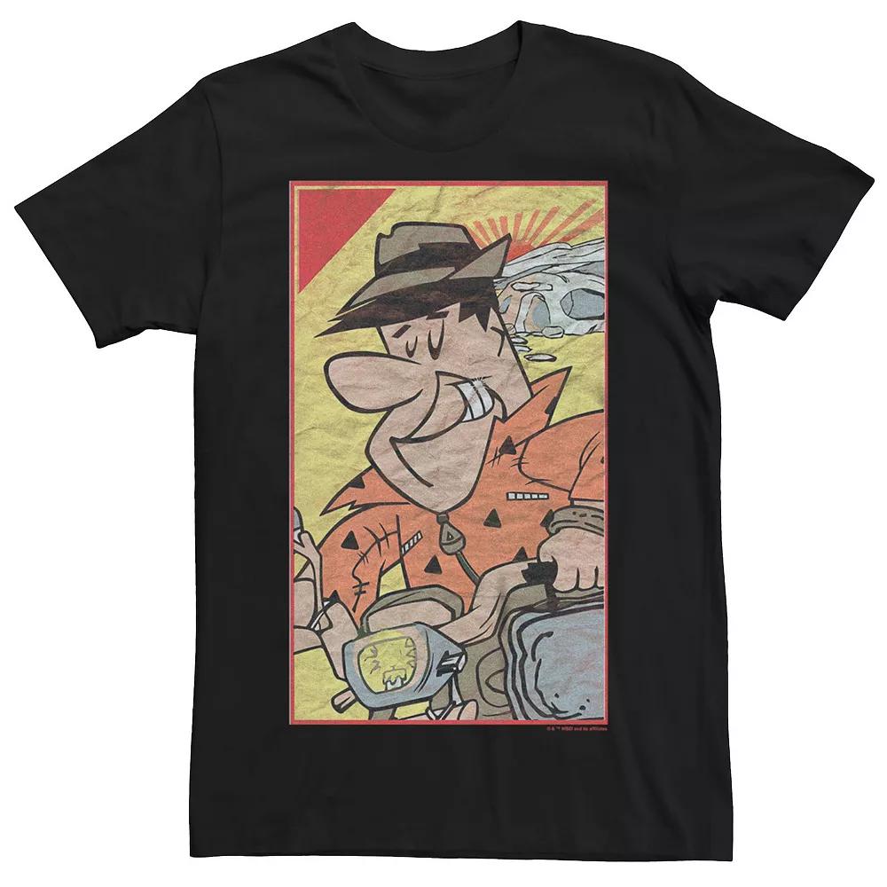 Men's The Flintstones Fred Driving Motorcycle Graphic Tee,  Product Image