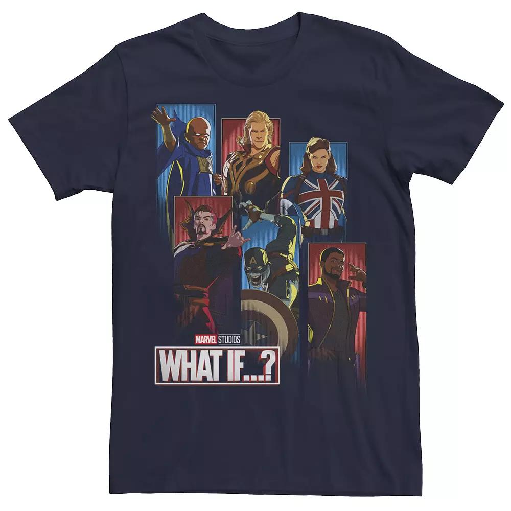 Men's Marvel What If Character Panels Tee, Size: Small, Blue Product Image