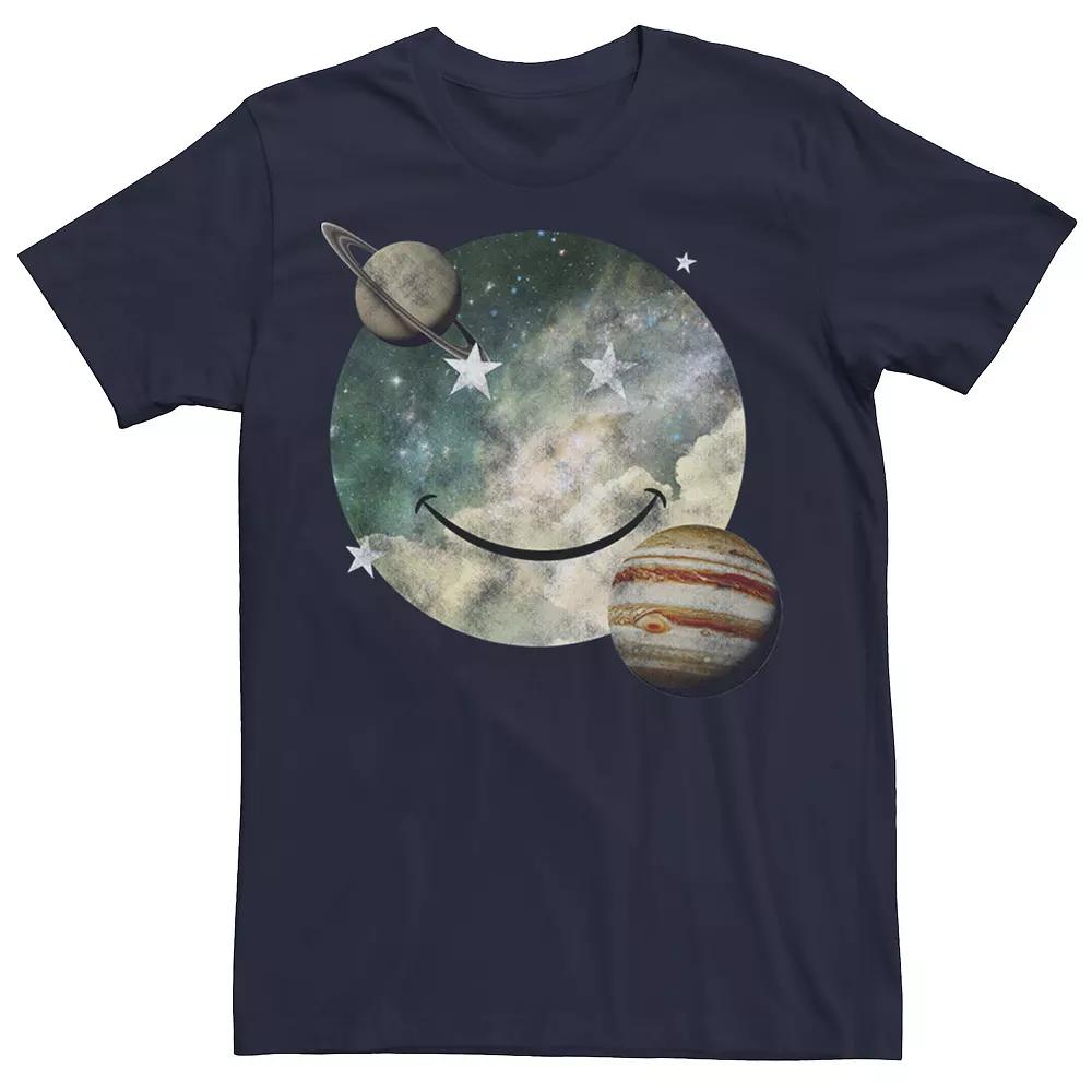 Men's Trendy Galactic Smiley Face Tee,  Product Image