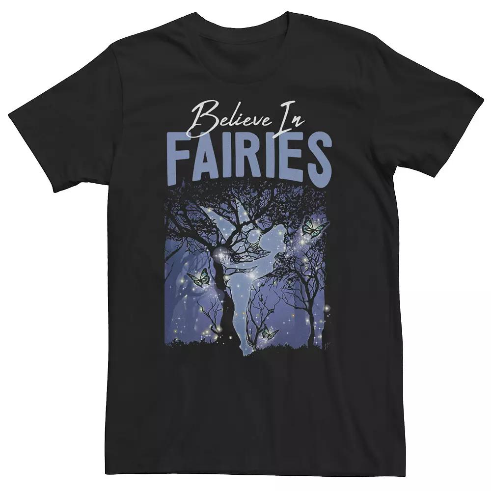 Big & Tall Disney Peter Pan Tinker Bell Believe In Fairies Tee, Men's, Size: 4XL, Black Product Image