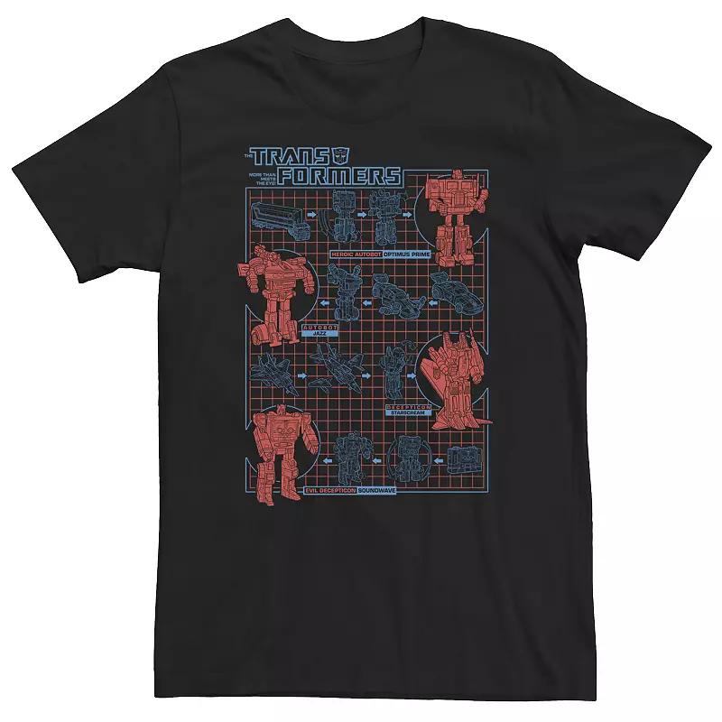 Big & Tall Transformers How To Transform Schematic Tee, Men's,  Product Image