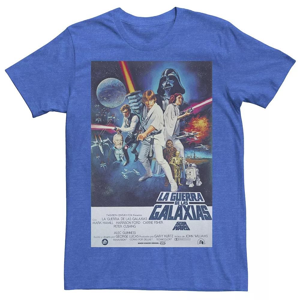 Men's Star Wars Spanish Movie Poster Graphic Tee, Size: Large, Royal Grey Product Image