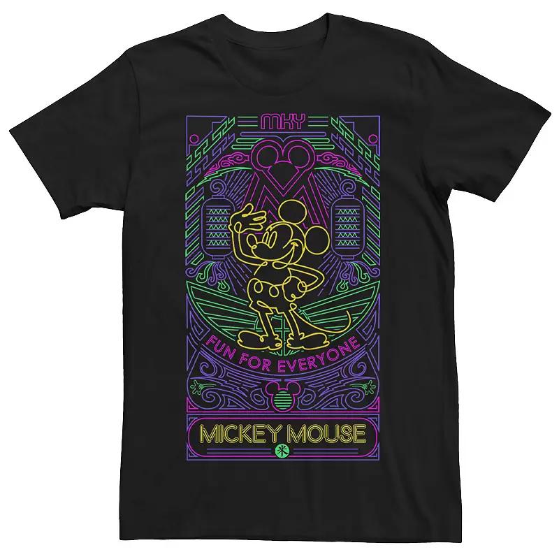 Disney's Mickey Mouse Men's Fun For Everyone Neon Line Art Tee,  Product Image