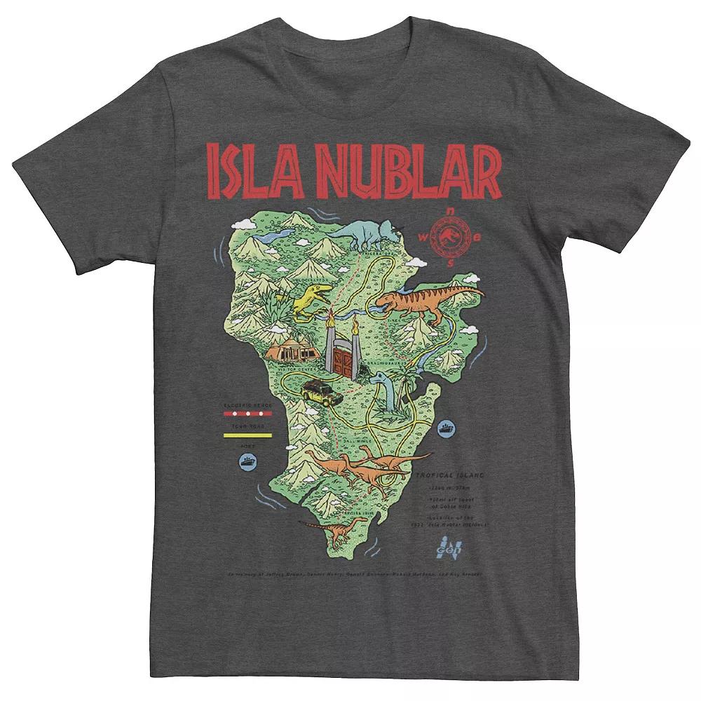 Men's Jurassic Park Islas Nublar Landmark Map Tee,  Product Image
