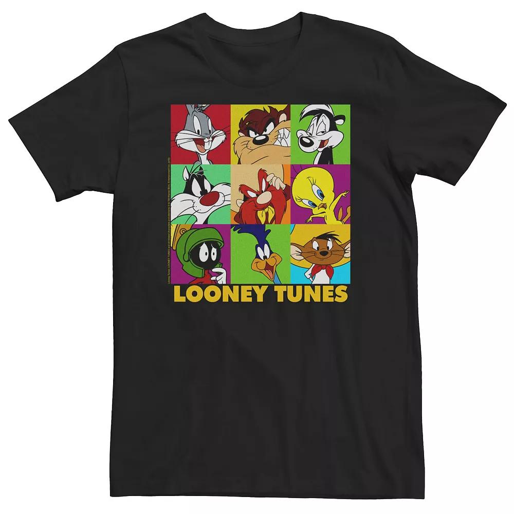 Big & Tall Looney Tunes Character Pop Art Box Up Tee, Men's,  Product Image